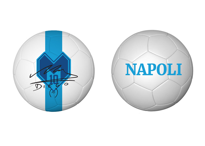 (Mis 1) Pallone MARADONA Napoli (Bianco/Azzurro)…x